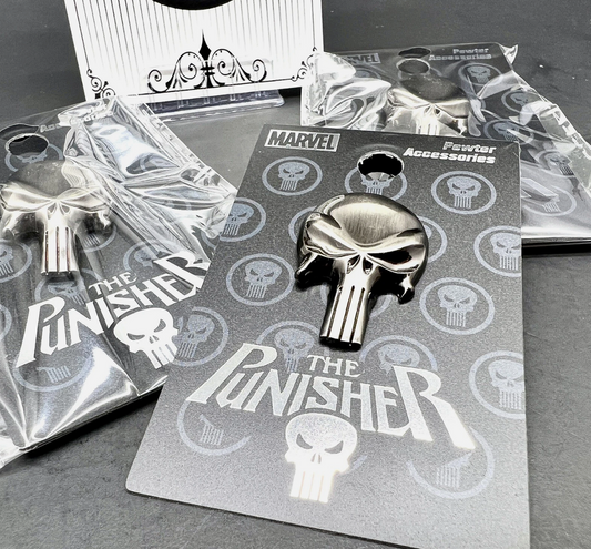 💀 Marvel Punisher Pewter Lapel Pin! Support your local vigilante! New Sealed 💀