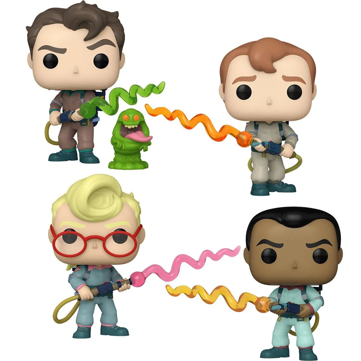 The Real Ghostbusters Funko Pop! Venkman, Ray, Winston, Egon+Slimer Set 4-Pack