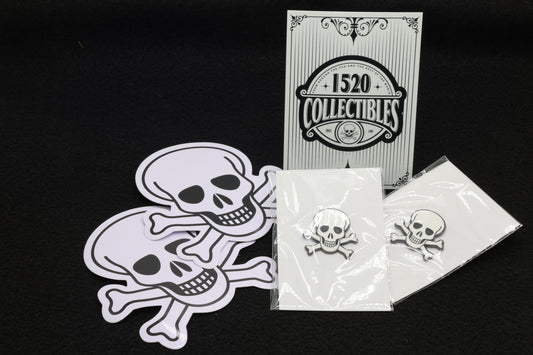 Skull & Crossbones lapel pin set! 2 Lapel Pins - 2 UV Resistant Decals