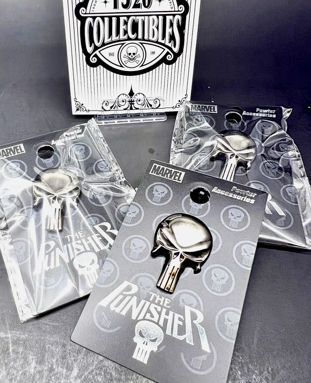 💀 Marvel Punisher Pewter Lapel Pin! Support your local vigilante! New Sealed 💀