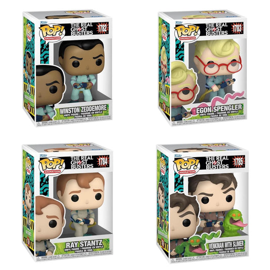 The Real Ghostbusters Funko Pop! Venkman, Ray, Winston, Egon+Slimer Set 4-Pack